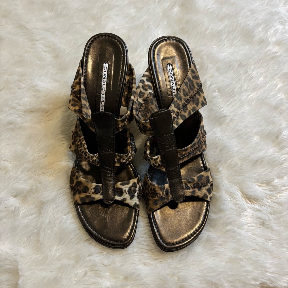 Donald J. Pliner Brown and Black Furry Sandals